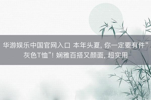华游娱乐中国官网入口 本年头夏, 你一定要有件“灰色T恤”! 娴雅百搭又颜面, 超实用