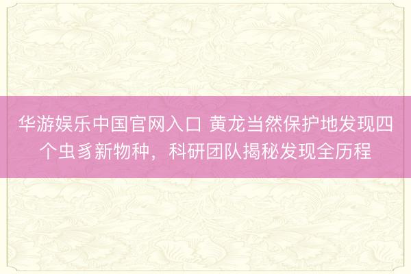 华游娱乐中国官网入口 黄龙当然保护地发现四个虫豸新物种,科研团队揭秘发现全历程