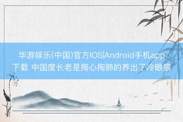 华游娱乐(中国)官方IOS|Android手机app下载 中国度长老是掏心掏肺的养出了冷眼狼