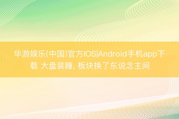 华游娱乐(中国)官方IOS|Android手机app下载 大盘装睡, 板块换了东说念主间
