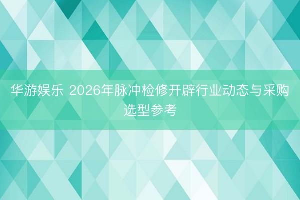 华游娱乐 2026年脉冲检修开辟行业动态与采购选型参考