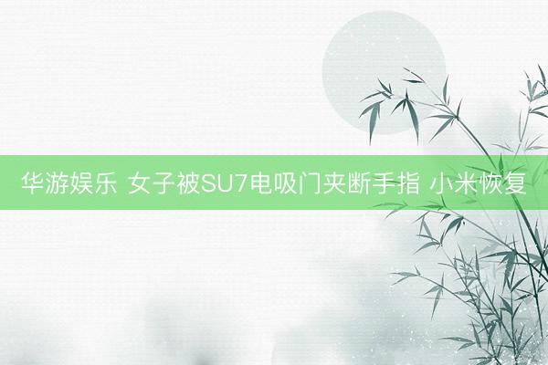 华游娱乐 女子被SU7电吸门夹断手指 小米恢复